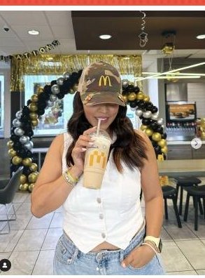 A Laredo creator introducing McDonald's McCrispy Strips in a vertical social video